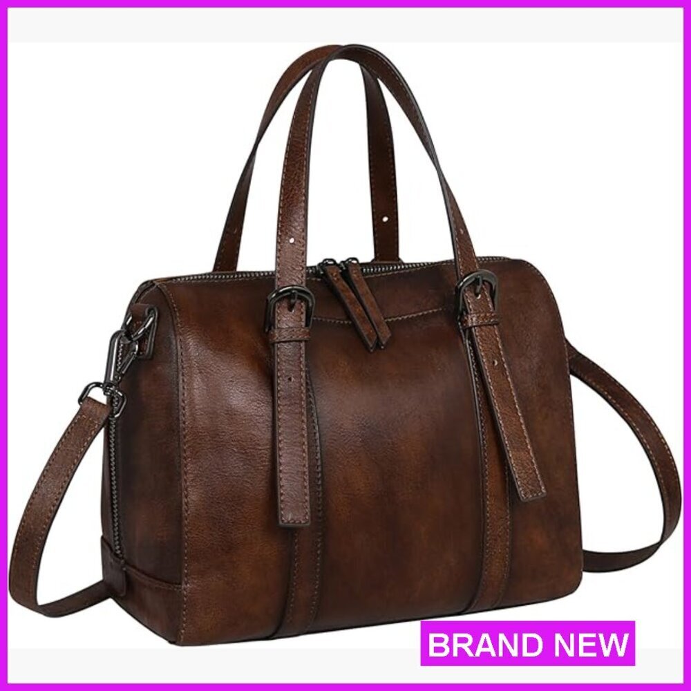 Genuine Leather Hobo Crossbody Bag Satchel Handbag Top Handle Travel Purse